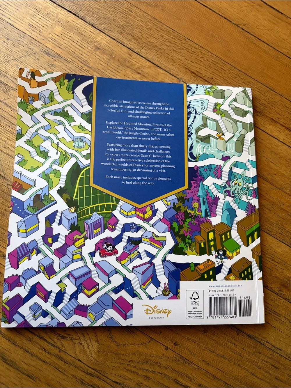 Disney Parks Mazes Activity Book - Blue, White, Green, Pink Cover